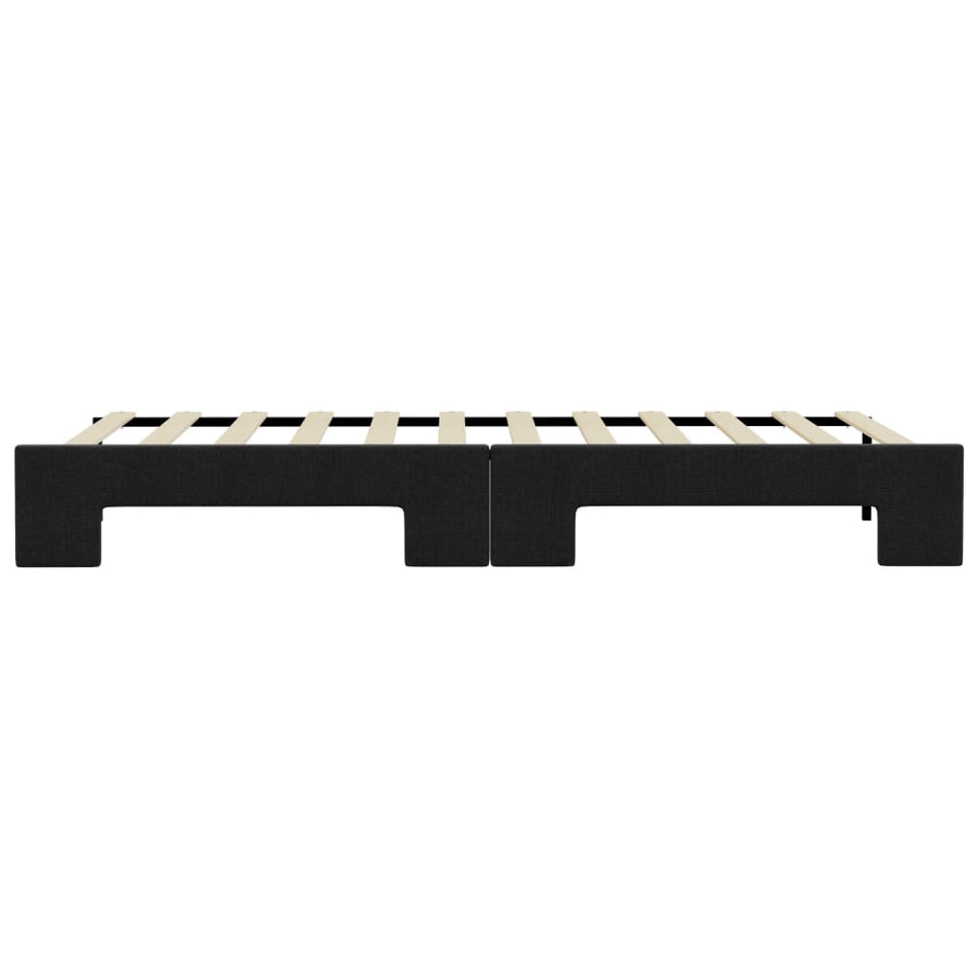 Slaapbank Stof 90 x 190 cm Zwart met onderschuifbed