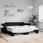Slaapbank met onderschuifbed 90x190 cm zwart