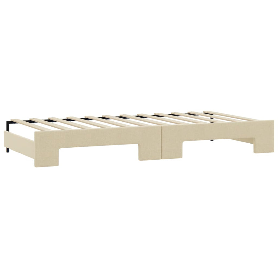 Slaapbank Sen Stof 80 x 200 cm Crème met onderschuifbed en matras