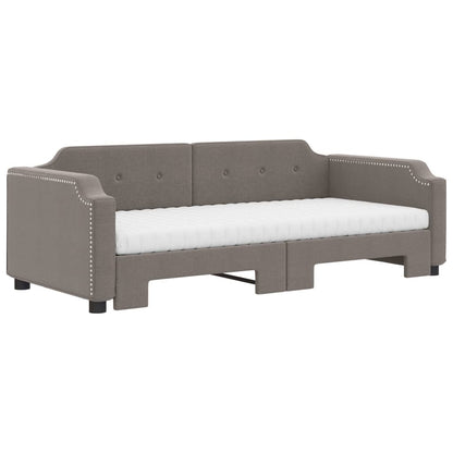 Slaapbank Sen Stof 100 x 200 cm Taupe met onderschuifbed en matras