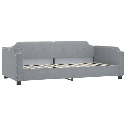 Slaapbank S Stof 80 x 200 cm Lichtgrijs met onderschuifbed en lade