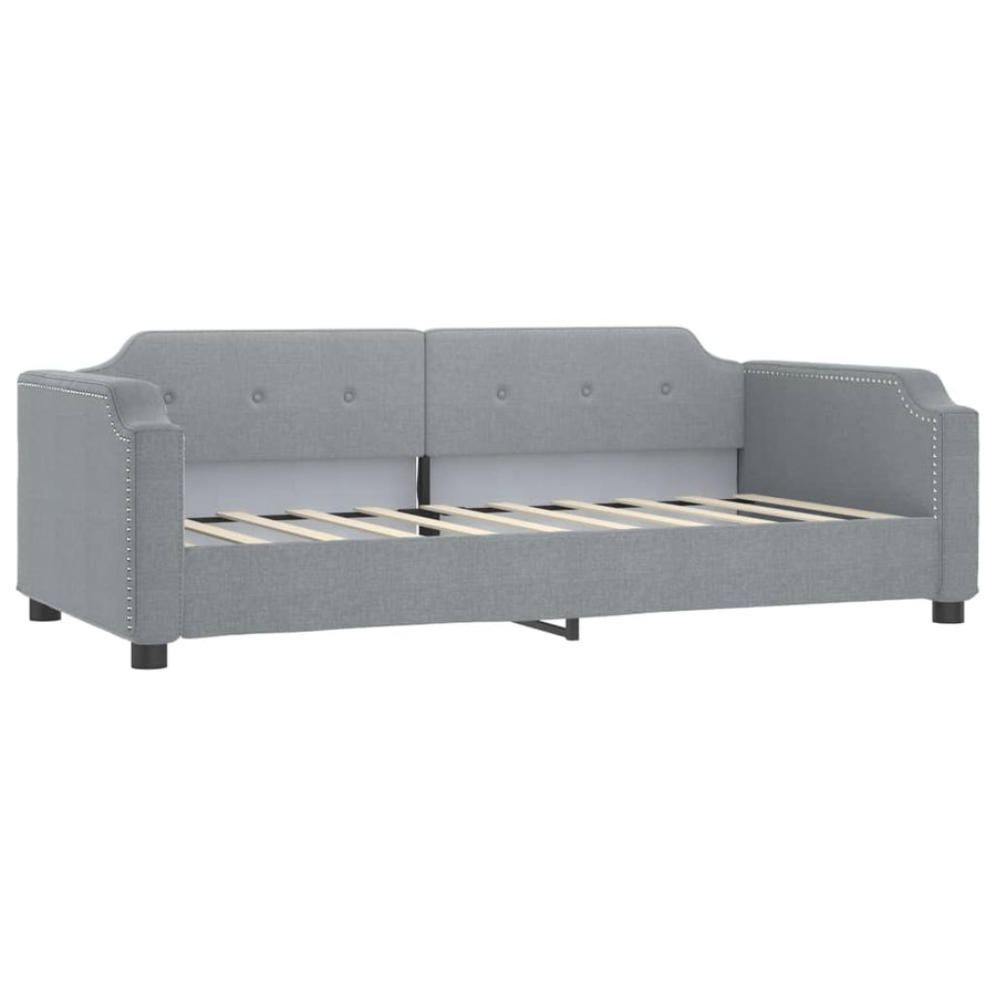 Slaapbank S Stof 80 x 200 cm Lichtgrijs met onderschuifbed en lade