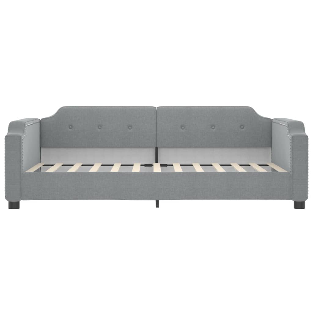 Slaapbank S Stof 80 x 200 cm Lichtgrijs met onderschuifbed en lade