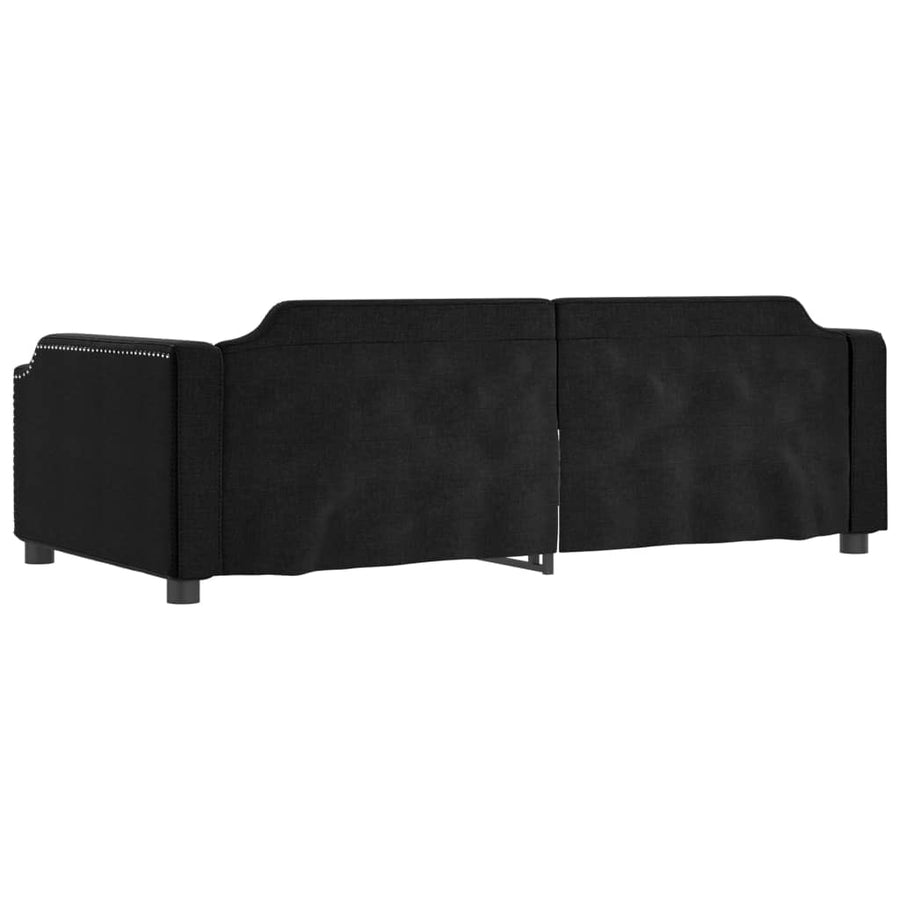 Slaapbank S Stof 80 x 200 cm Zwart met onderschuifbed en lade