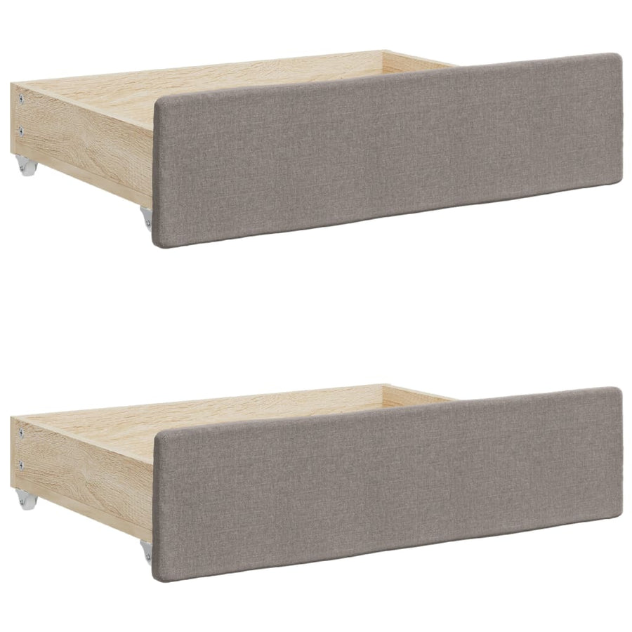 Slaapbank S Stof Taupe 80 x 200 cm met onderschuifbed en lade