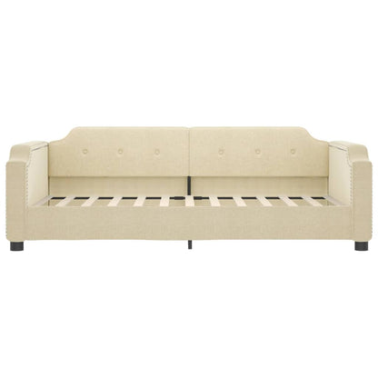 Slaapbank S Stof Kleur 80 x 200 cm Crème met onderschuifbed en lade