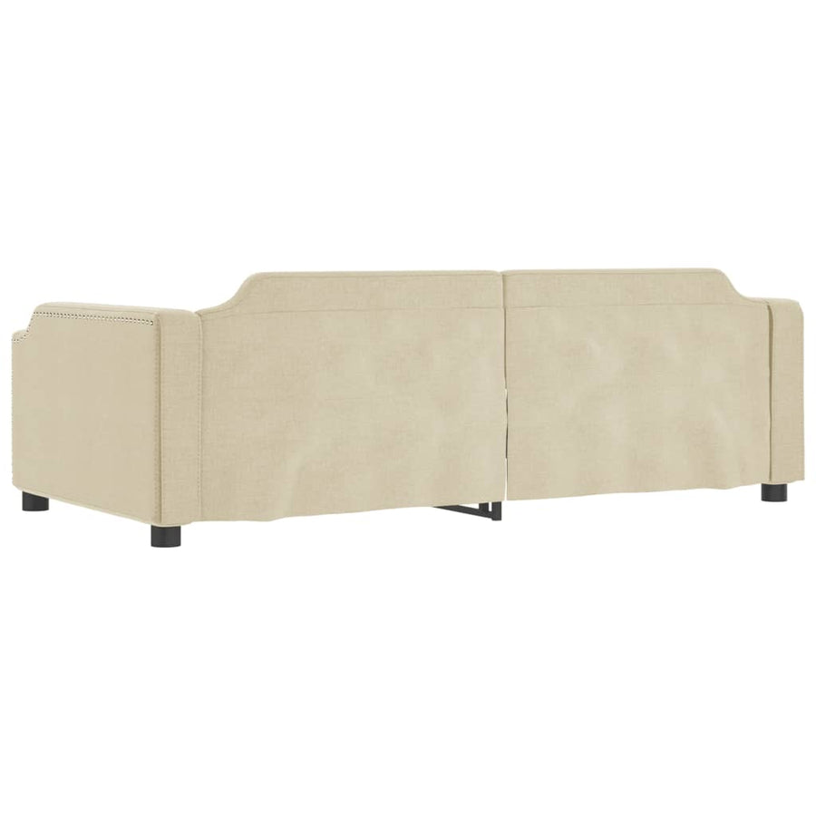 Slaapbank S Stof Kleur 80 x 200 cm Crème met onderschuifbed en lade