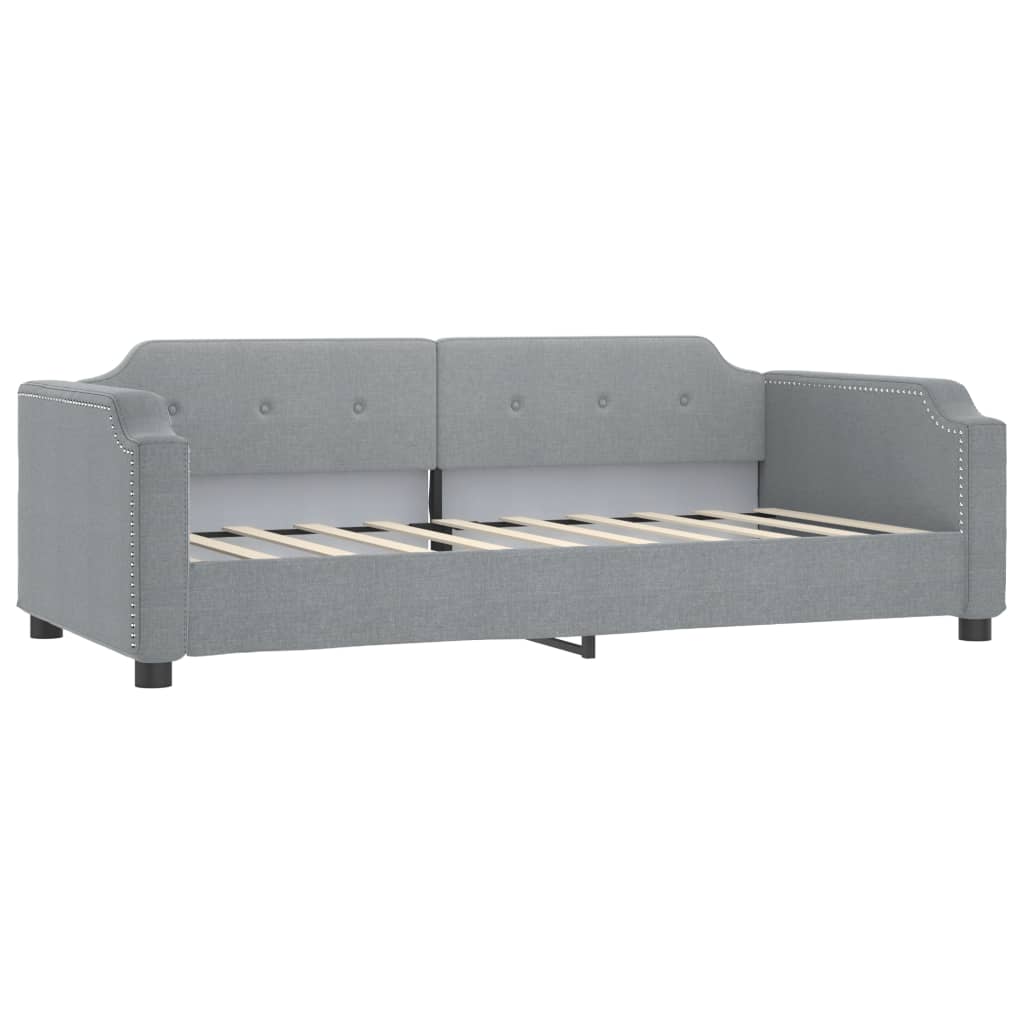 Slaapbank S Stof 90 x 200 cm Lichtgrijs met onderschuifbed en lade
