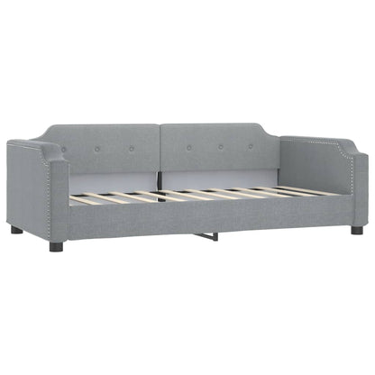 Slaapbank S Stof 90 x 200 cm Lichtgrijs met onderschuifbed en lade