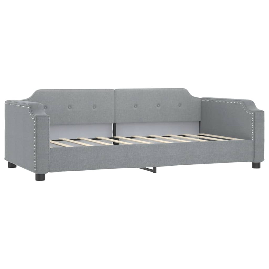 Slaapbank S Stof 90 x 200 cm Lichtgrijs met onderschuifbed en lade