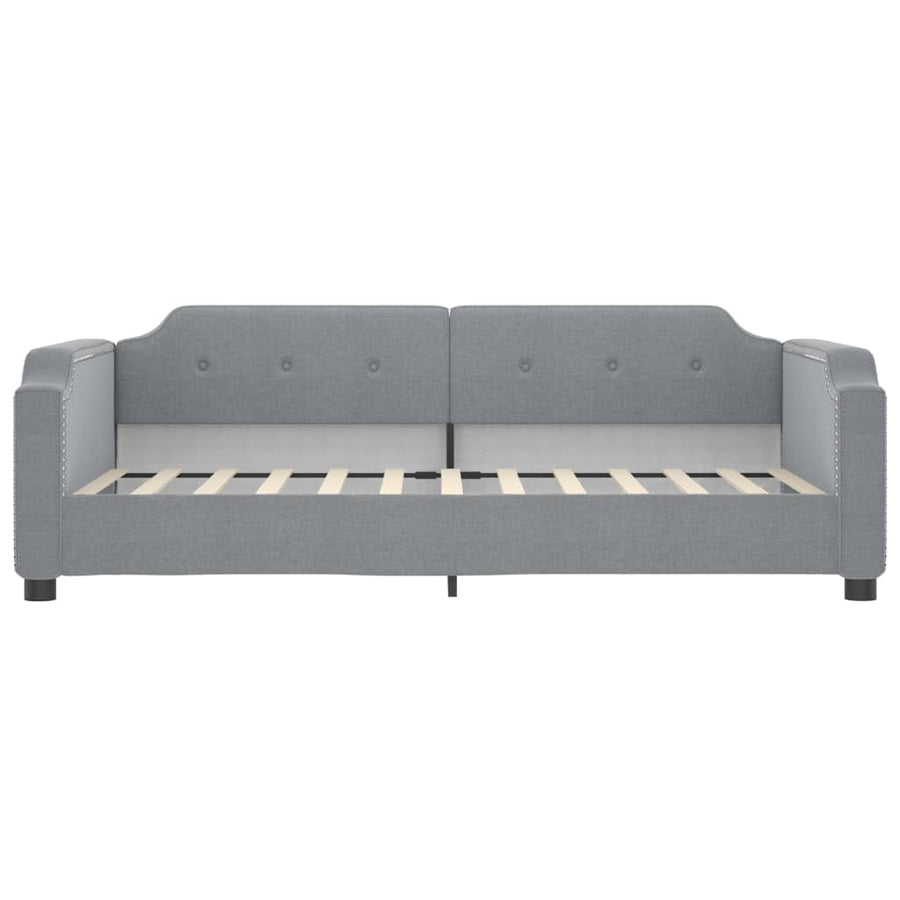 Slaapbank S Stof 90 x 200 cm Lichtgrijs met onderschuifbed en lade