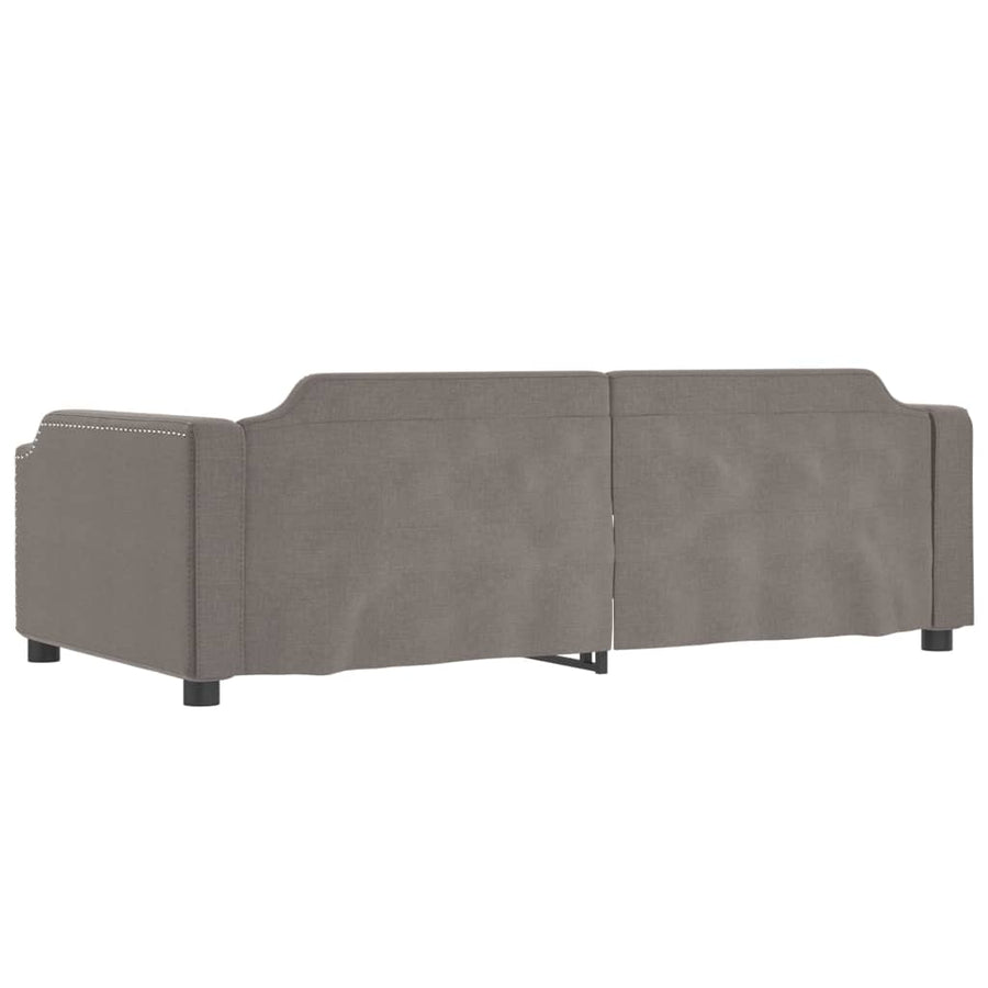 Slaapbank Met Onderschuifbed En Lades 90X200 Cm Stof Taupe Taupe 90 x 200 cm