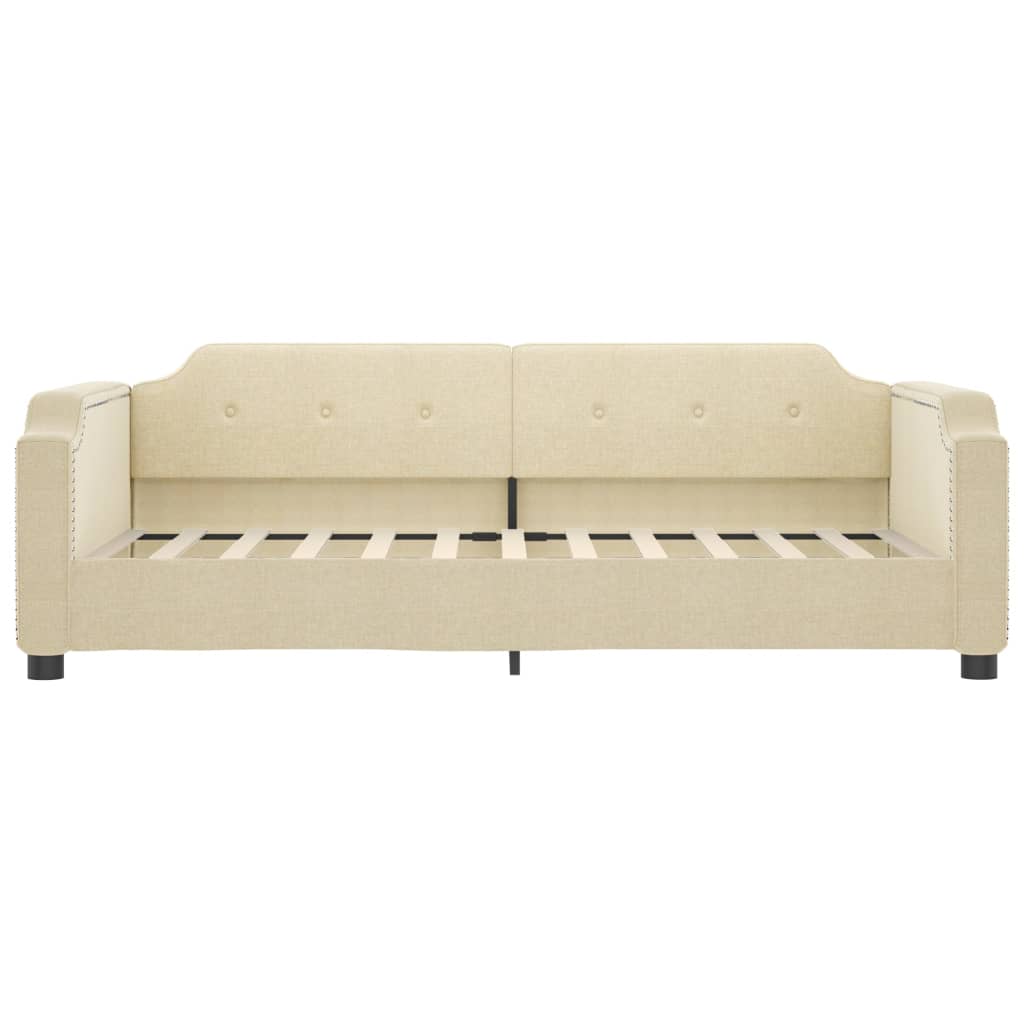 Slaapbank S Stof Kleur Crème 90 x 200 cm met onderschuifbed en lade