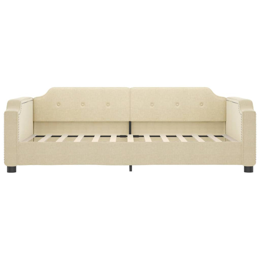 Slaapbank S Stof Kleur Crème 90 x 200 cm met onderschuifbed en lade