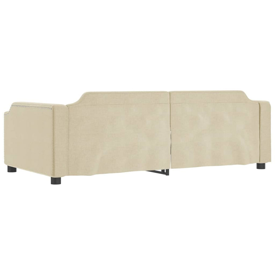 Slaapbank S Stof Kleur Crème 90 x 200 cm met onderschuifbed en lade