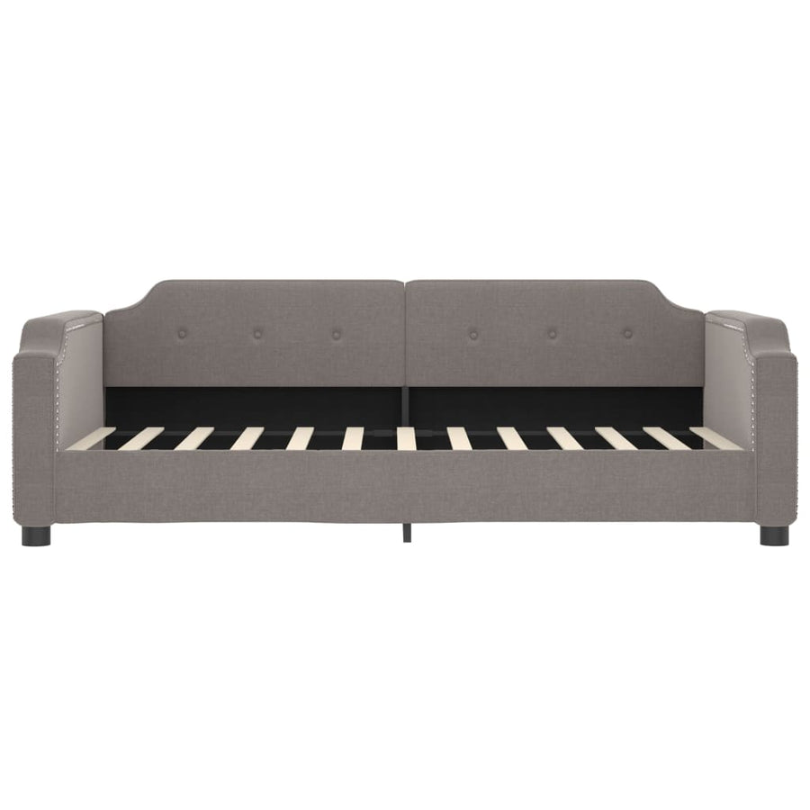 Slaapbank S Stof 100 x 200 cm Taupe met onderschuifbed en lade