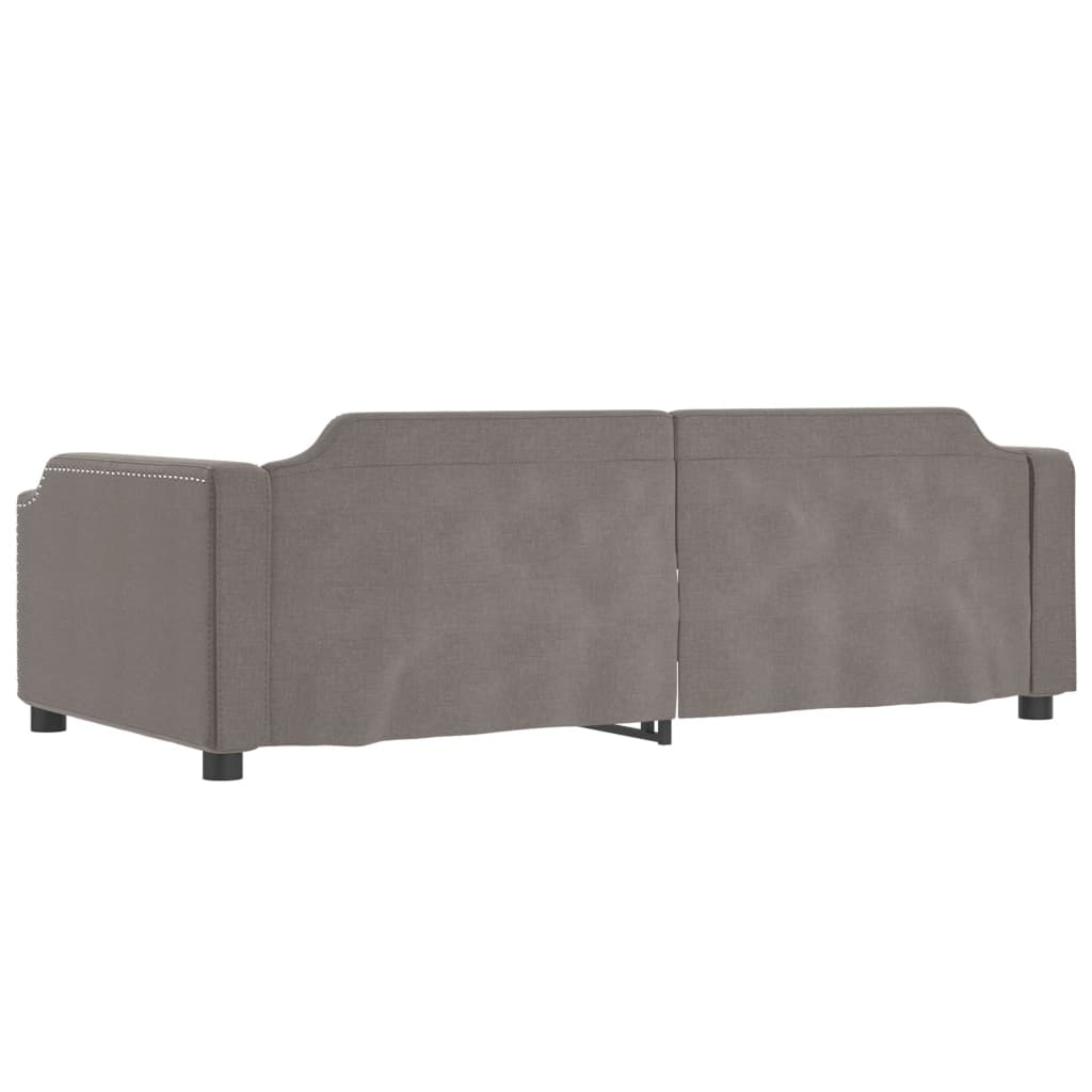 Slaapbank S Stof 100 x 200 cm Taupe met onderschuifbed en lade