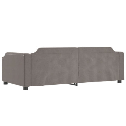 Slaapbank S Stof 100 x 200 cm Taupe met onderschuifbed en lade