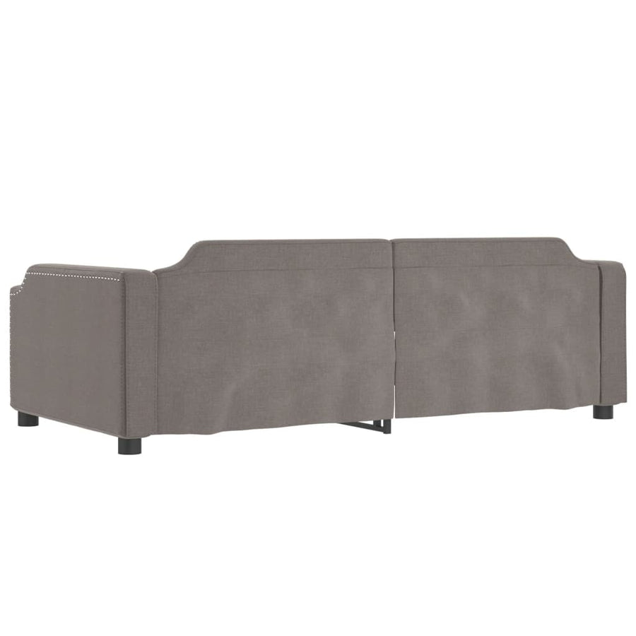 Slaapbank S Stof 100 x 200 cm Taupe met onderschuifbed en lade