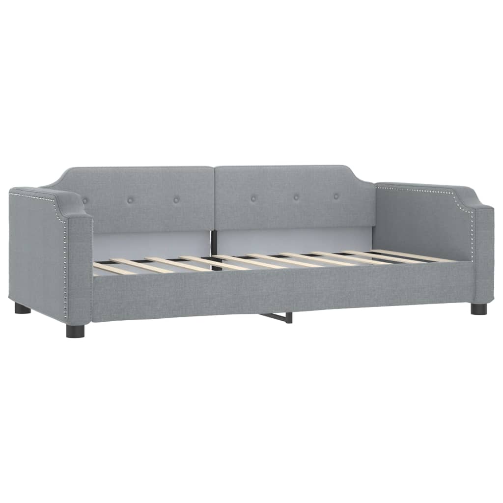 Slaapbank S Stof Lichtgrijs 90 x 190 cm met onderschuifbed en lade