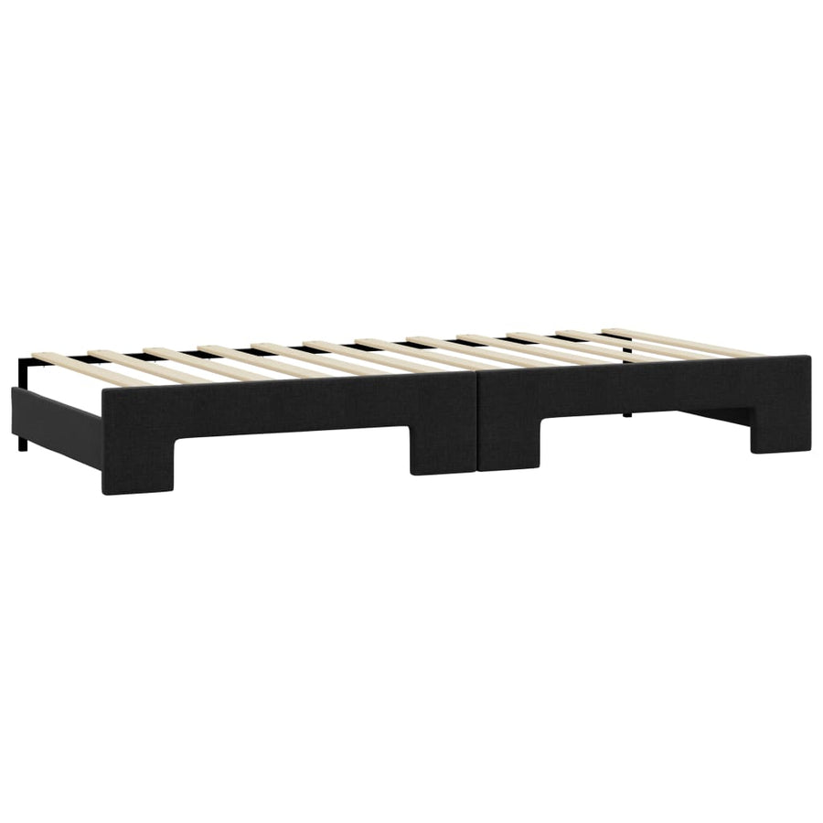 Slaapbank S Stof 90 x 190 cm Zwart met onderschuifbed en lade