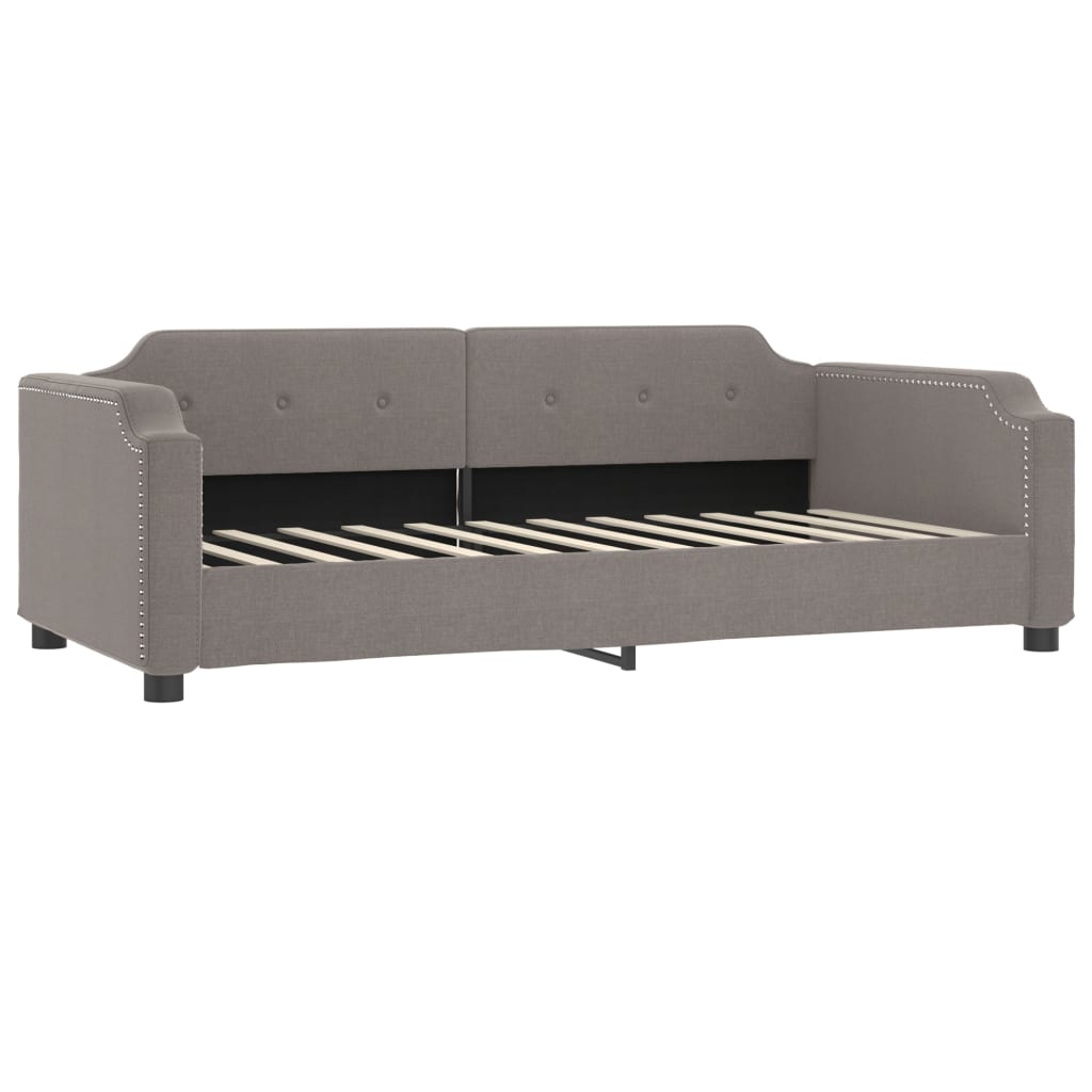 Slaapbank Met Onderschuifbed En Lades Stof Taupe 80 x 200 cm met onderschuifbed en lade en matras
