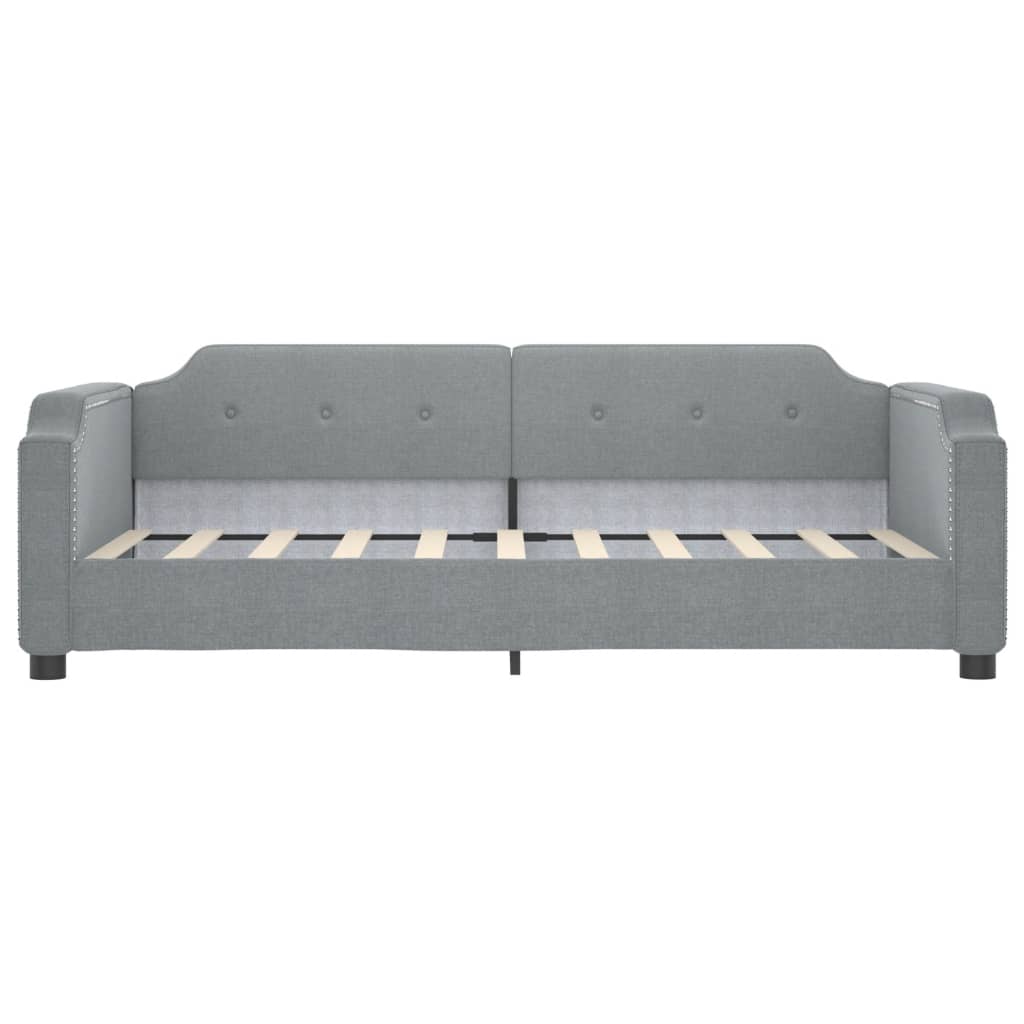 Slaapbank met onderschuifbed 100x190 cm stof lichtgrijs