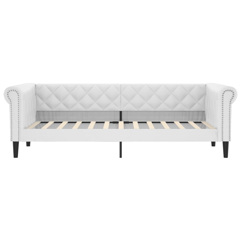 Slaapbank Kunstleer 90 x 200 cm Wit met matras