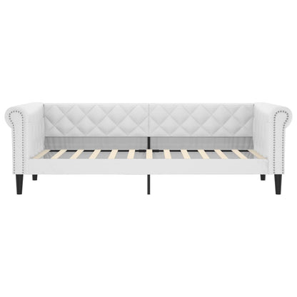 Slaapbank Kunstleer 90 x 200 cm Wit met matras