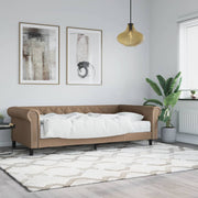 Slaapbank 90x200 cm kunstleer cappuccino