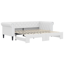 Slaapbank Met Onderschuifbed 90X200 Cm Kunstleer Wit 90 x 200 cm