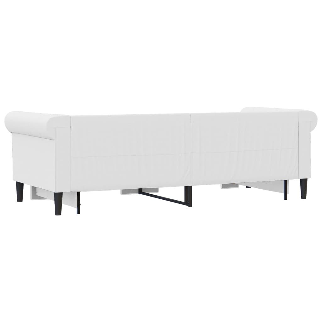 Slaapbank Met Onderschuifbed 90X200 Cm Kunstleer Wit 90 x 200 cm