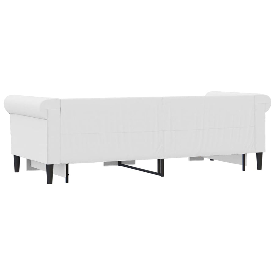 Slaapbank Met Onderschuifbed 90X200 Cm Kunstleer Wit 90 x 200 cm
