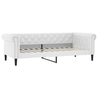 Slaapbank Met Onderschuifbed 90X200 Cm Kunstleer Wit 90 x 200 cm