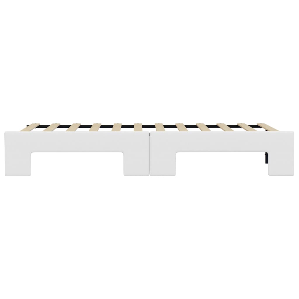 Slaapbank Met Onderschuifbed 90X200 Cm Kunstleer Wit 90 x 200 cm