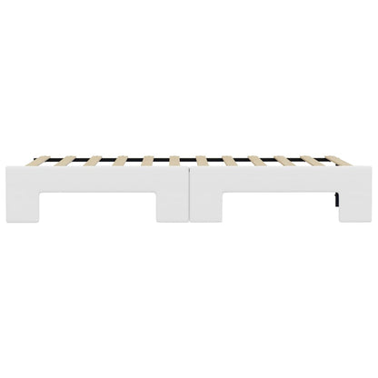 Slaapbank Met Onderschuifbed 90X200 Cm Kunstleer Wit 90 x 200 cm