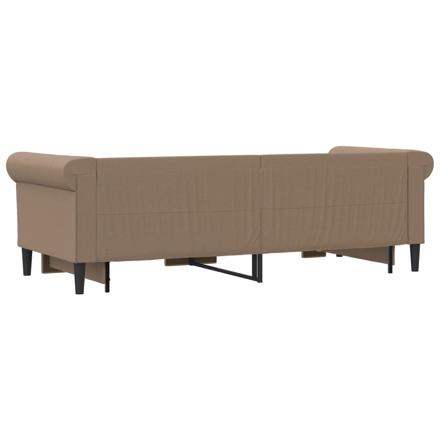 Slaapbank En Onderschuifbed Kunstleer Kleur 90 x 200 cm Cappuccino met onderschuifbed