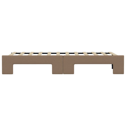 Slaapbank En Onderschuifbed Kunstleer Kleur 90 x 200 cm Cappuccino met onderschuifbed