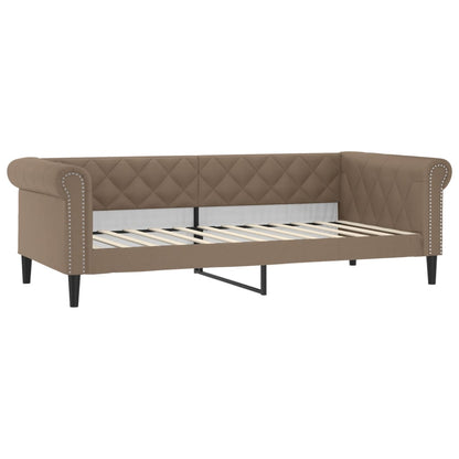 Slaapbank Met Onderschuifbed En Lades Kunstleer 90 x 200 cm Cappuccino met onderschuifbed en lade en matras