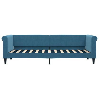 Slaapbank Fluweel 80 x 200 cm Blauw met matras