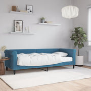 Slaapbank met matras 80x200 cm blauw fluweel