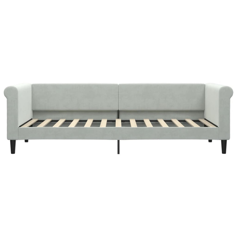 Slaapbank Fluweel 80 x 200 cm Lichtgrijs met matras