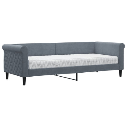 Slaapbank met matras 80x200 cm fluweel donkergrijs