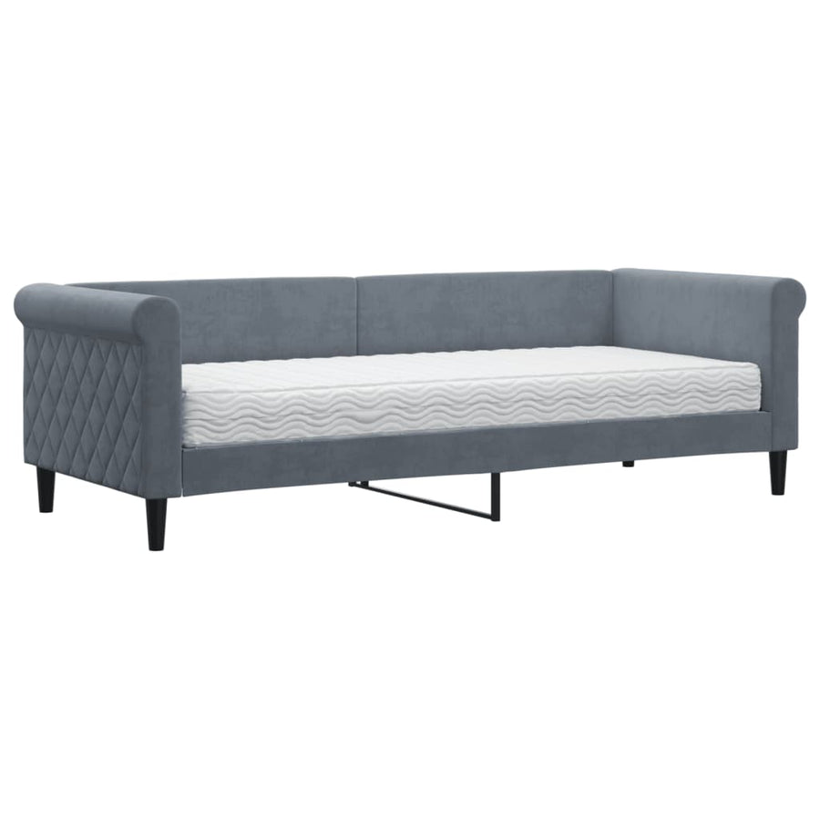 Slaapbank met matras 80x200 cm fluweel donkergrijs