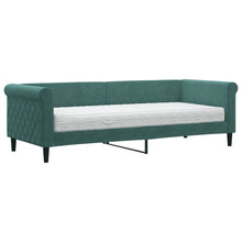 Slaapbank Fluweel 80 x 200 cm Donkergroen met matras