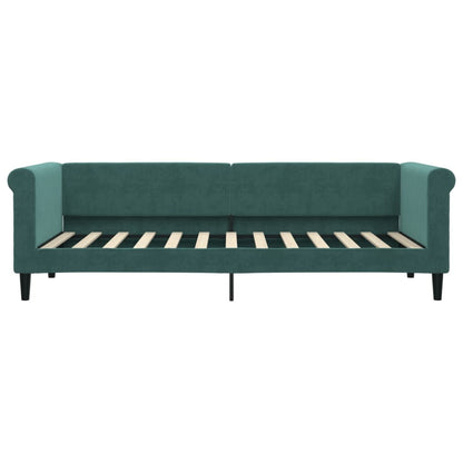 Slaapbank Fluweel 80 x 200 cm Donkergroen met matras
