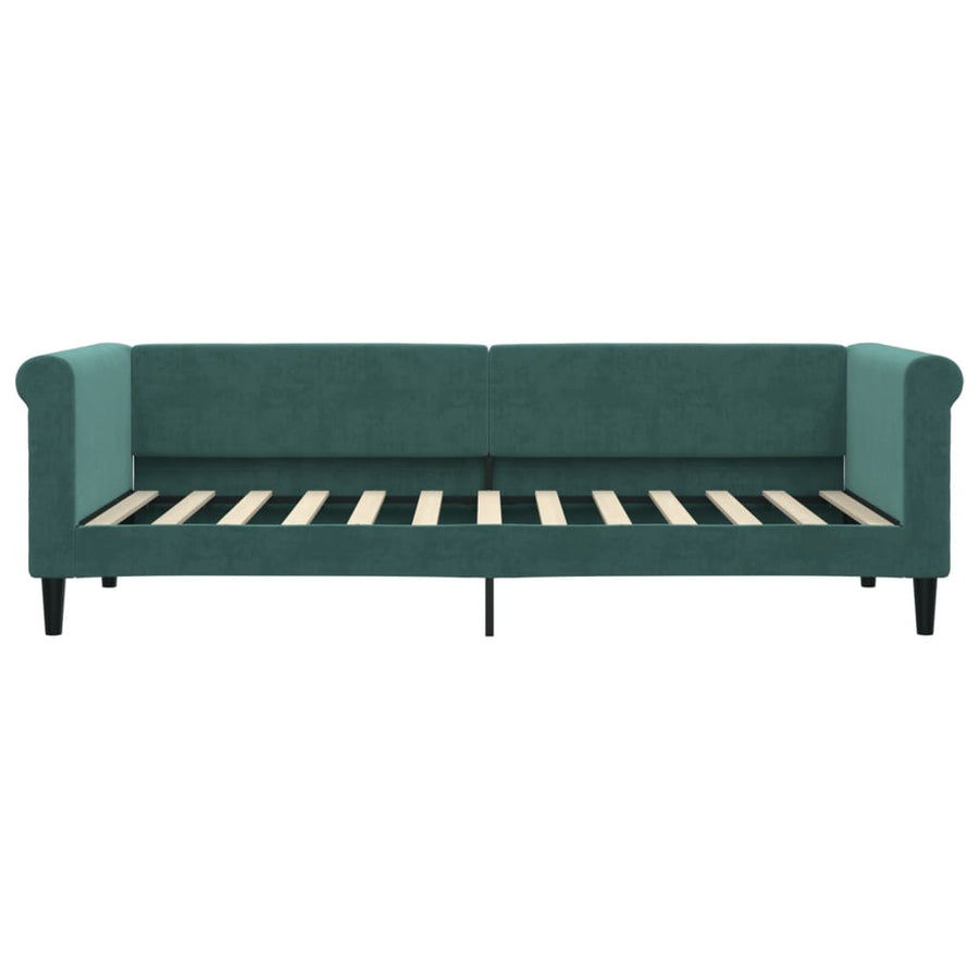 Slaapbank Fluweel 80 x 200 cm Donkergroen met matras