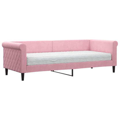 Slaapbank Fluweel 80 x 200 cm Roze met matras