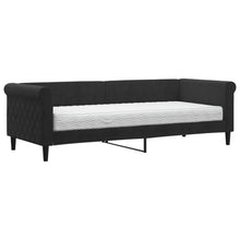 Slaapbank Fluweel 80 x 200 cm Zwart met matras