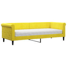 Slaapbank Fluweel 80 x 200 cm Geel met matras